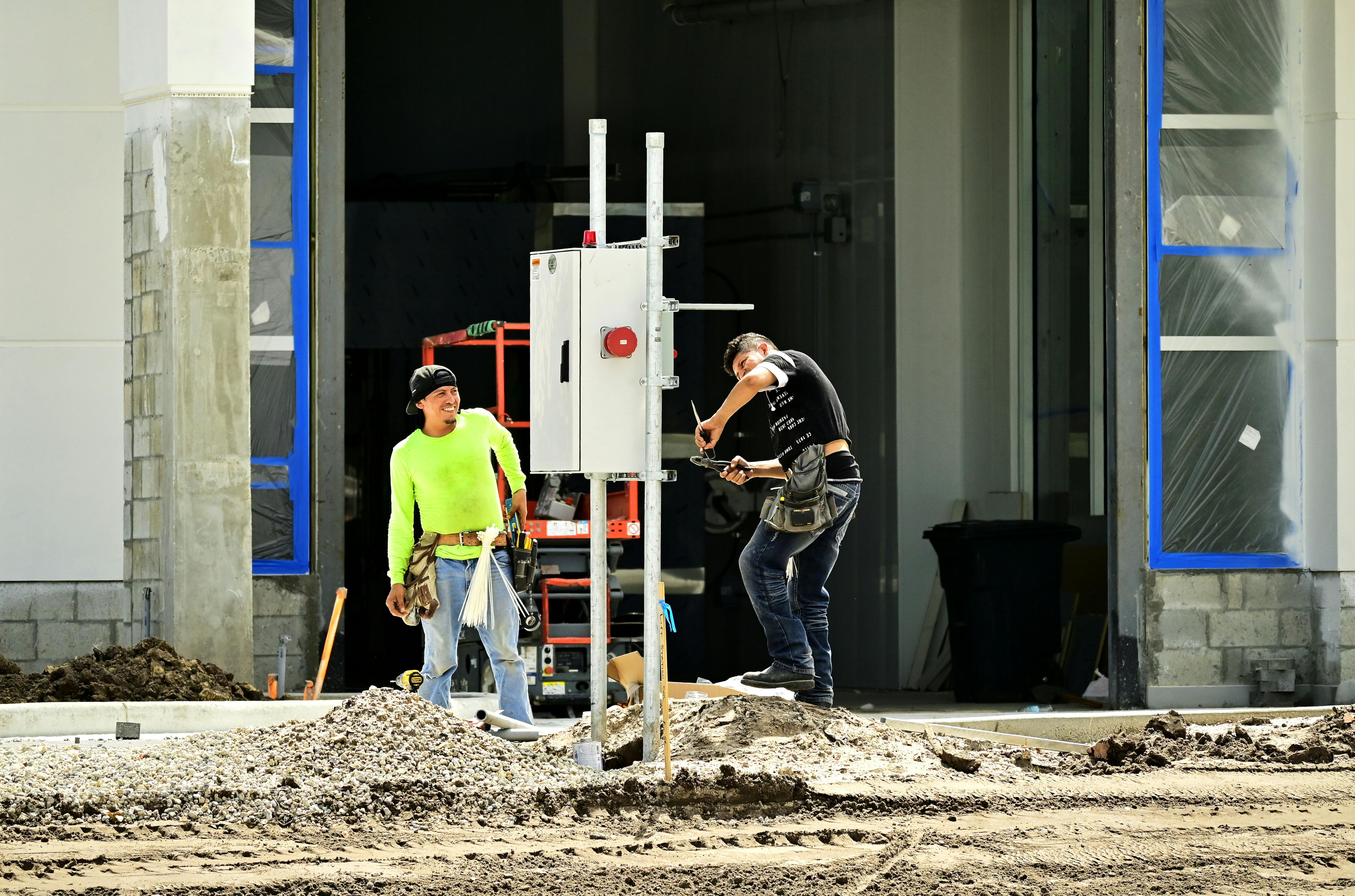 Electrical team working on an Auckland construction site